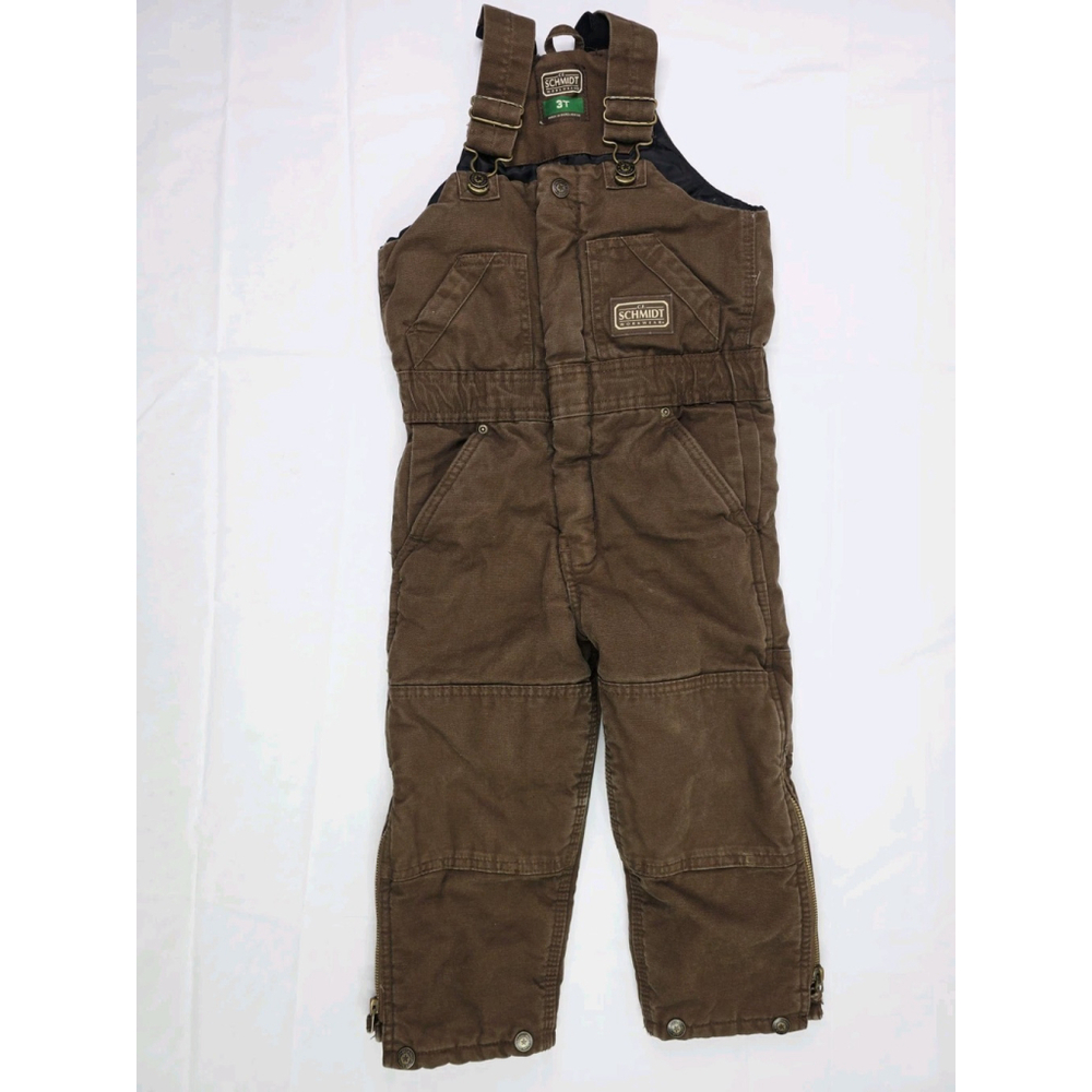 Schmidt Workwear Insulated Bibs Coverall Youth Kids Brown Size 3T